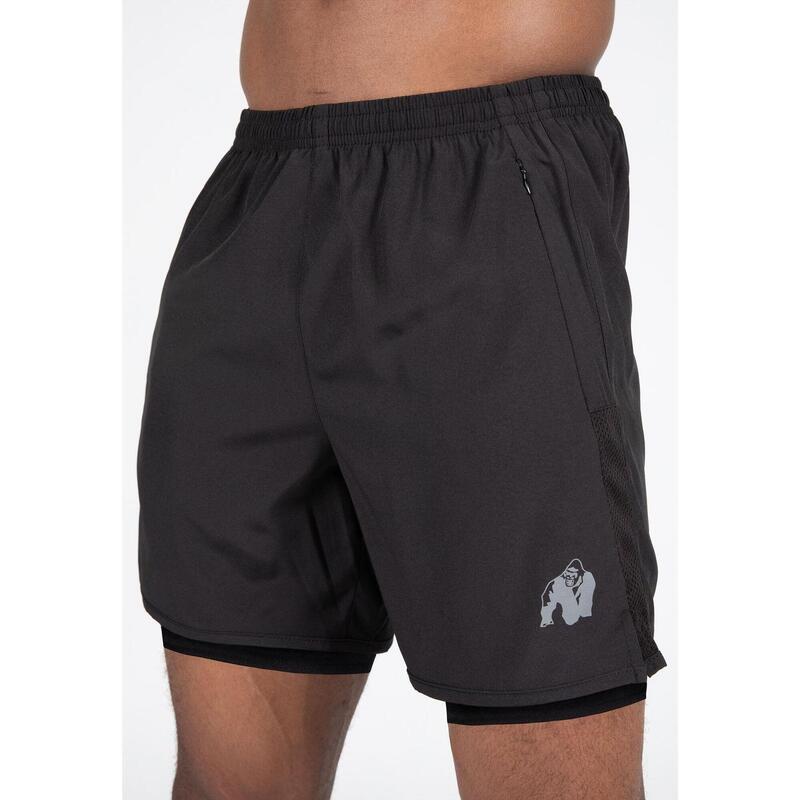 Gorilla Wear Modesto 2-In-1 Shorts - Zwart - S