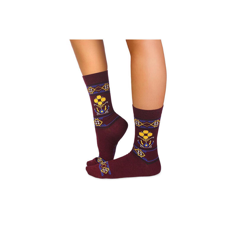 Sosete antibacteriene din lana merino Ethno Fine Bordeaux, 43-46 EU