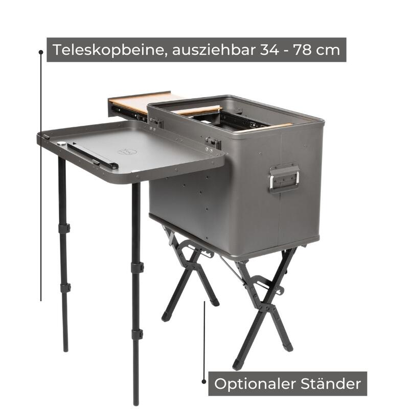 LAYZEE - Box, Mobile Campingküche 58x40x42cm, Küchenbox Camping