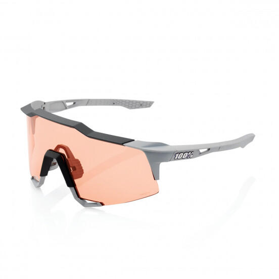 Lunettes solaires 100% SPEEDCRAFT Soft Tact Stone Grey Hiper Coral lens