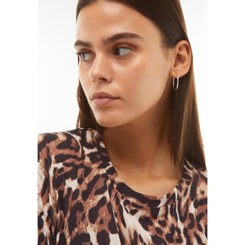 T-shirt comfort fit in jersey stampato animalier