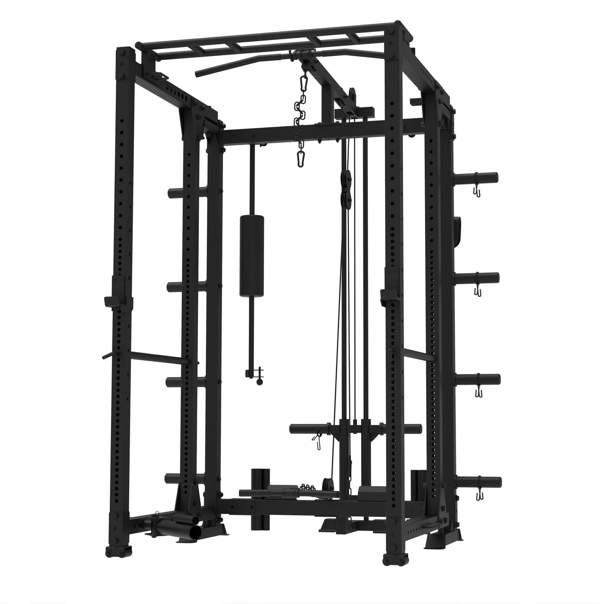 MUSCLESQUAD Phase 2 Freestanding Folding Power Rack with Pulley