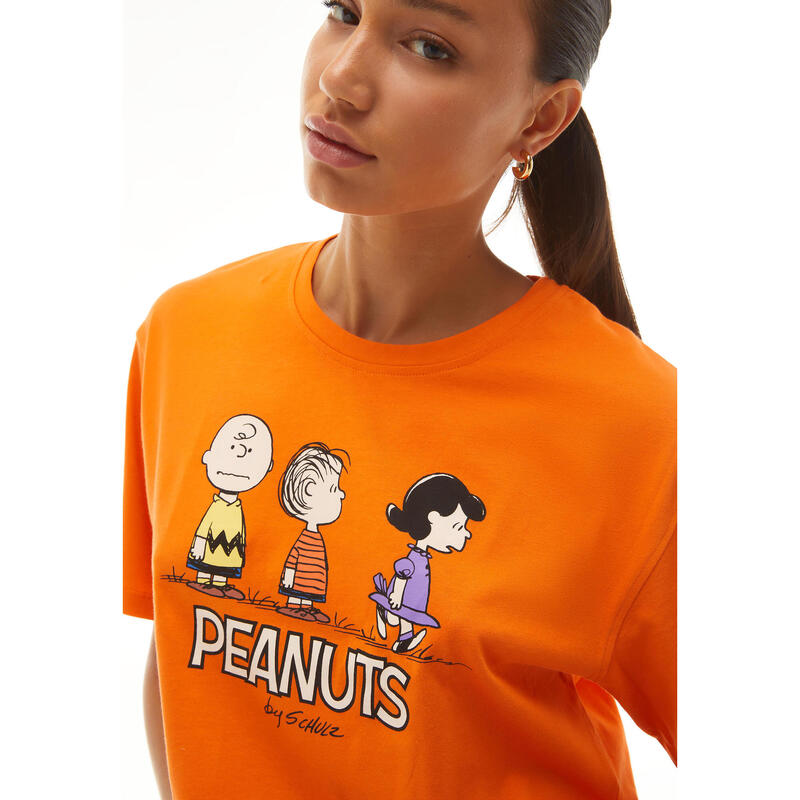 T-shirt corta comfort fit con stampa Peanuts