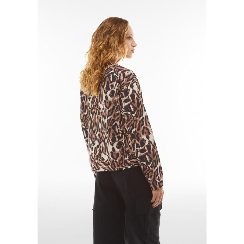 Felpa comfort fit girocollo stampa macro animalier