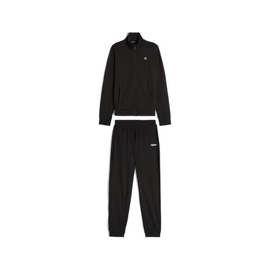 Tuta sportiva in interlock con felpa collo alto e zip