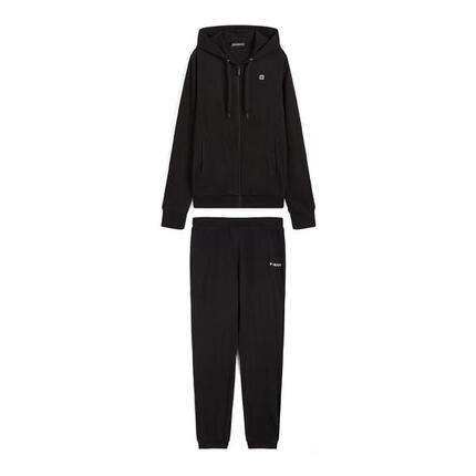 Survêtement en tissu interlock avec sweat-shirt à capuche et fermeture éclair