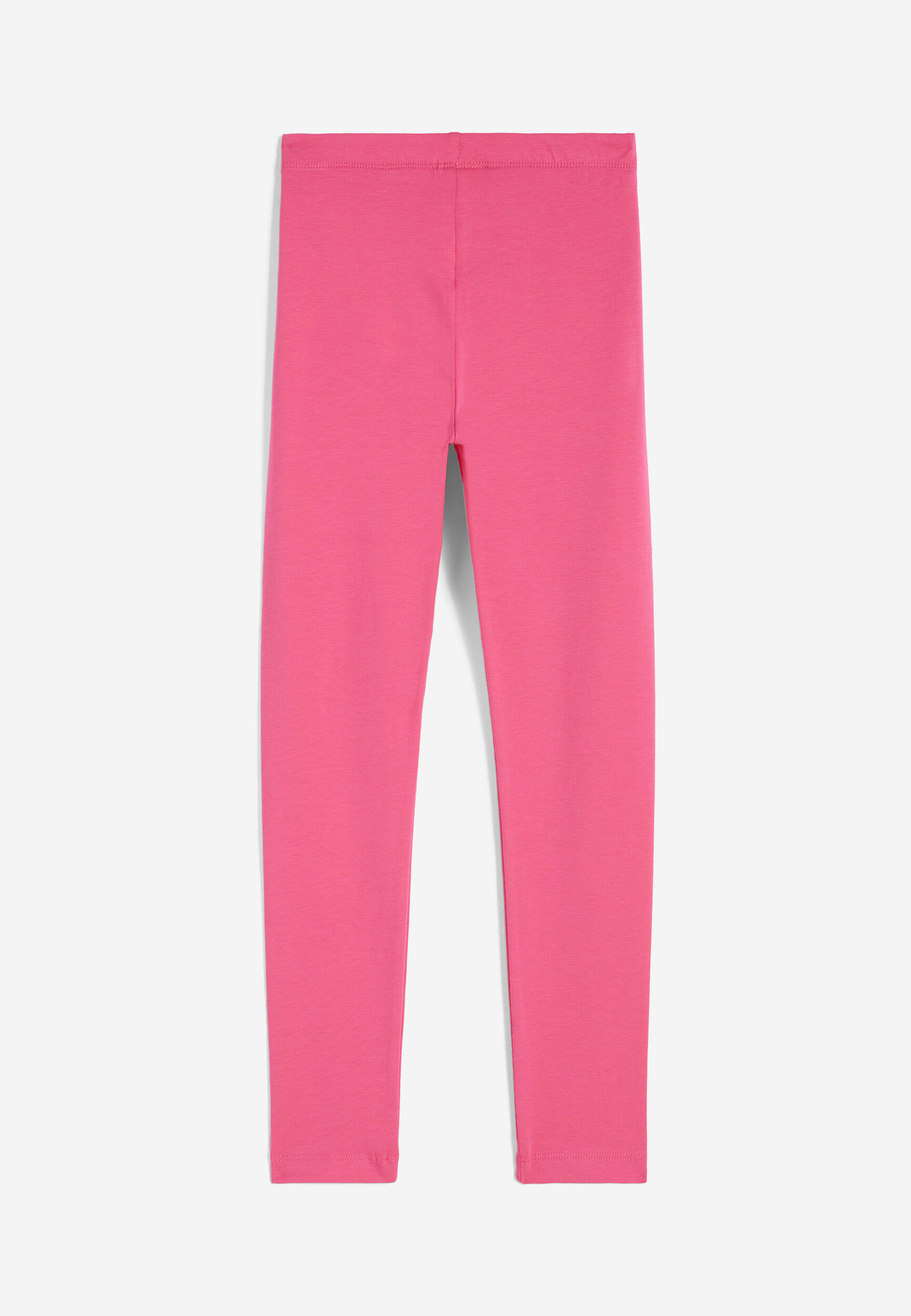 Leggings da bambina in cotone con logo a contrasto 2/3