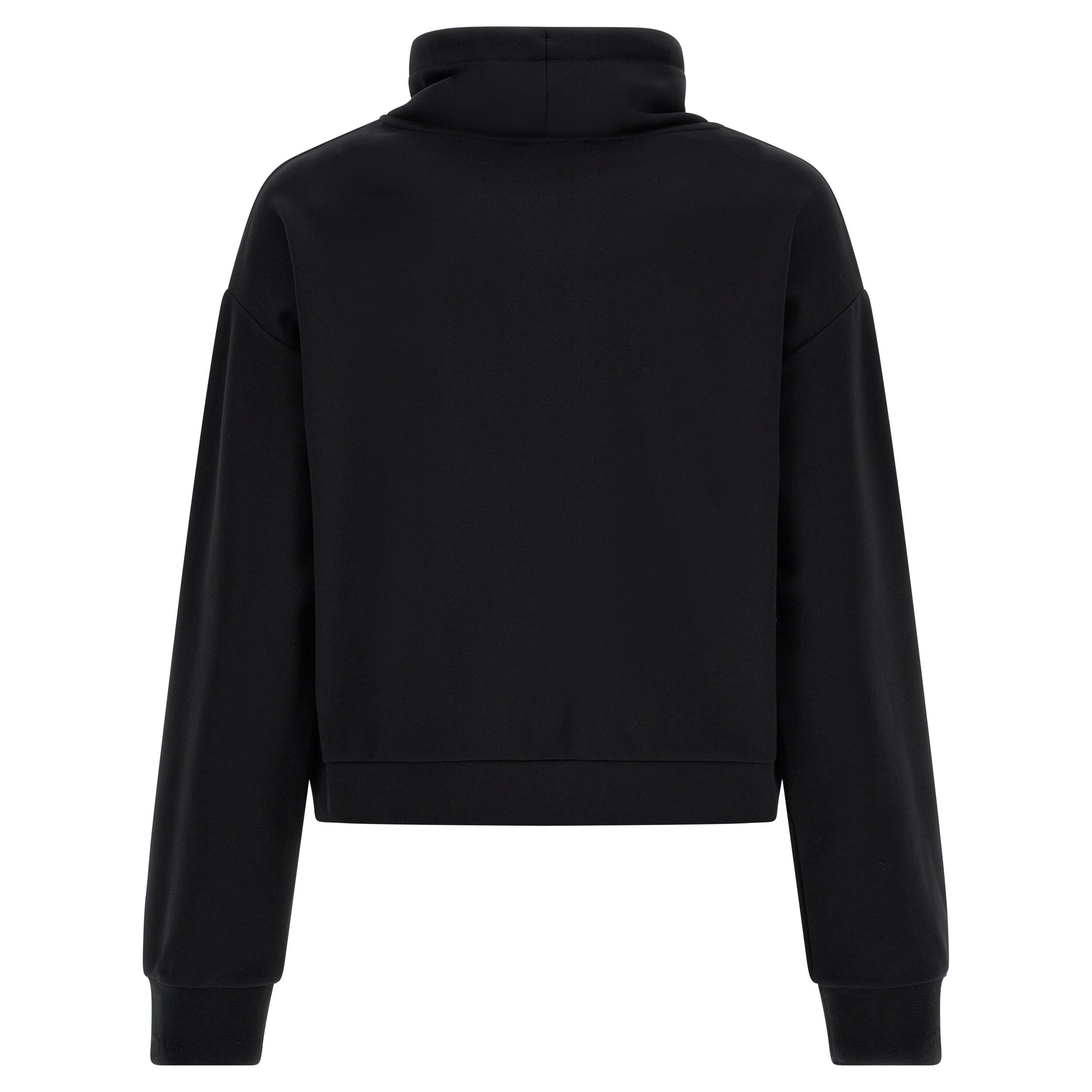 Maglione in punto milano con maxi coulisse sul collo alto 2/2
