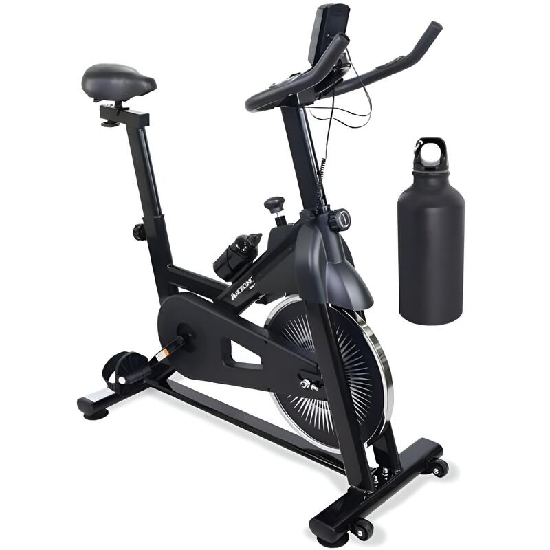 Bicicleta de ciclismo de interior, bicicleta de ejercicio reclinada en casa  con sensores de pulso de mano y monitor LCD, manubrio ajustable y asiento