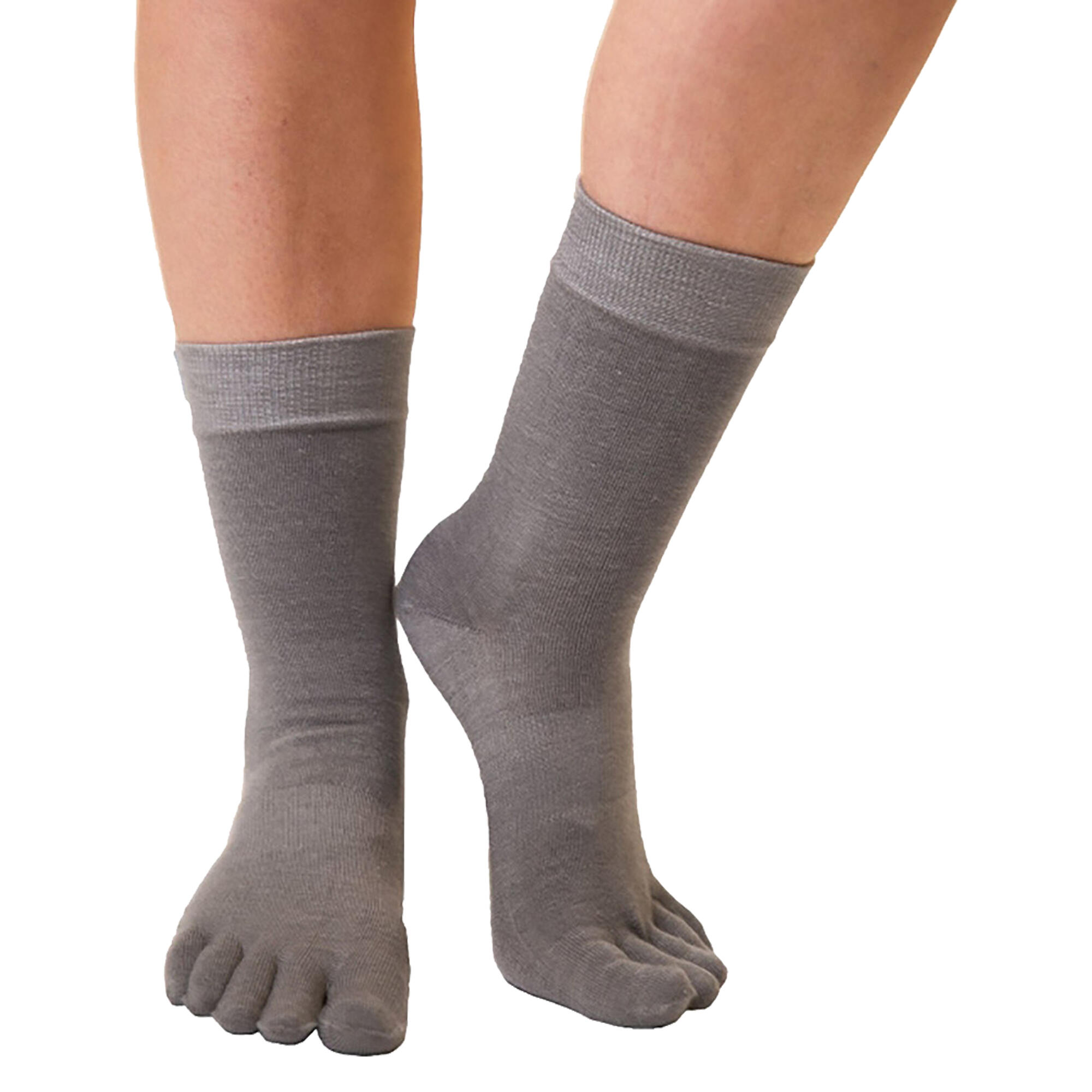 Unisex Toe Socks - 1 Pack Outdoor Wool Mid-Calf Toe Socks for Men and Women 2/5