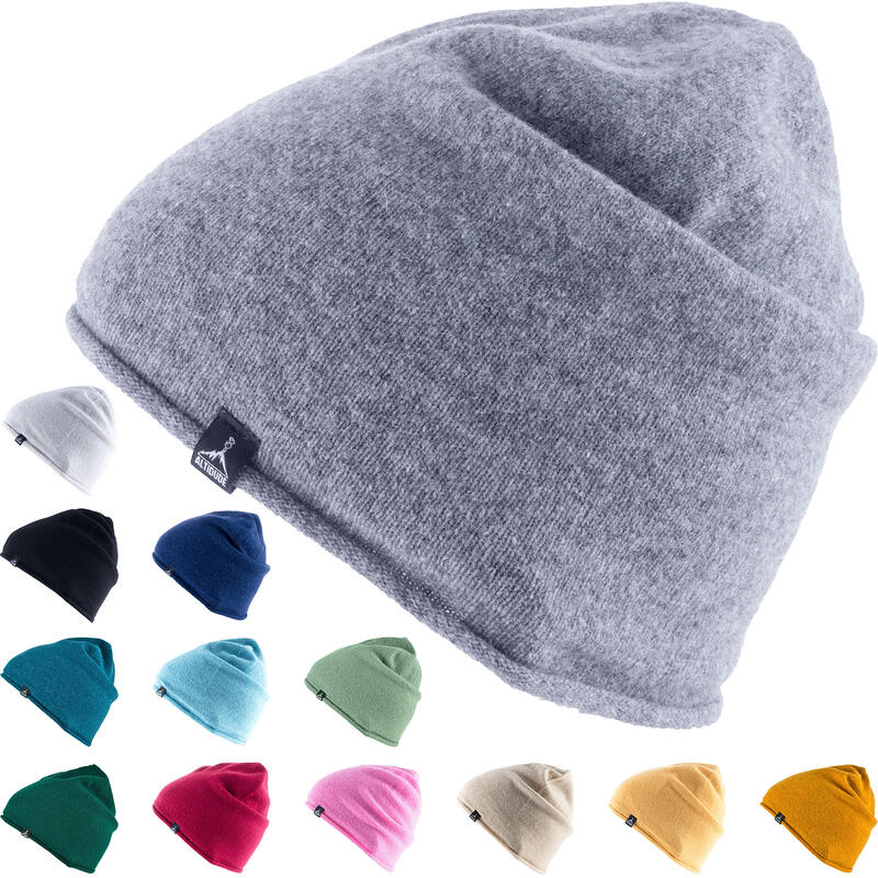 Winter muts Edge fijn gebreide unisex beanie lam & merino wol