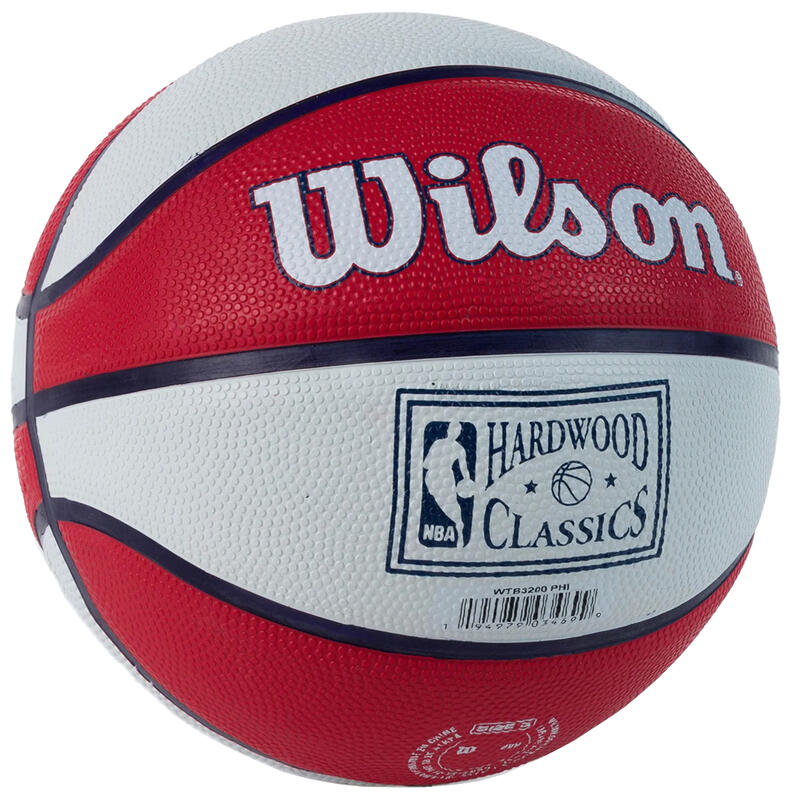 Mini bola Wilson Team Retro Philadelphia 76ers tamanho 3 de basquetebol