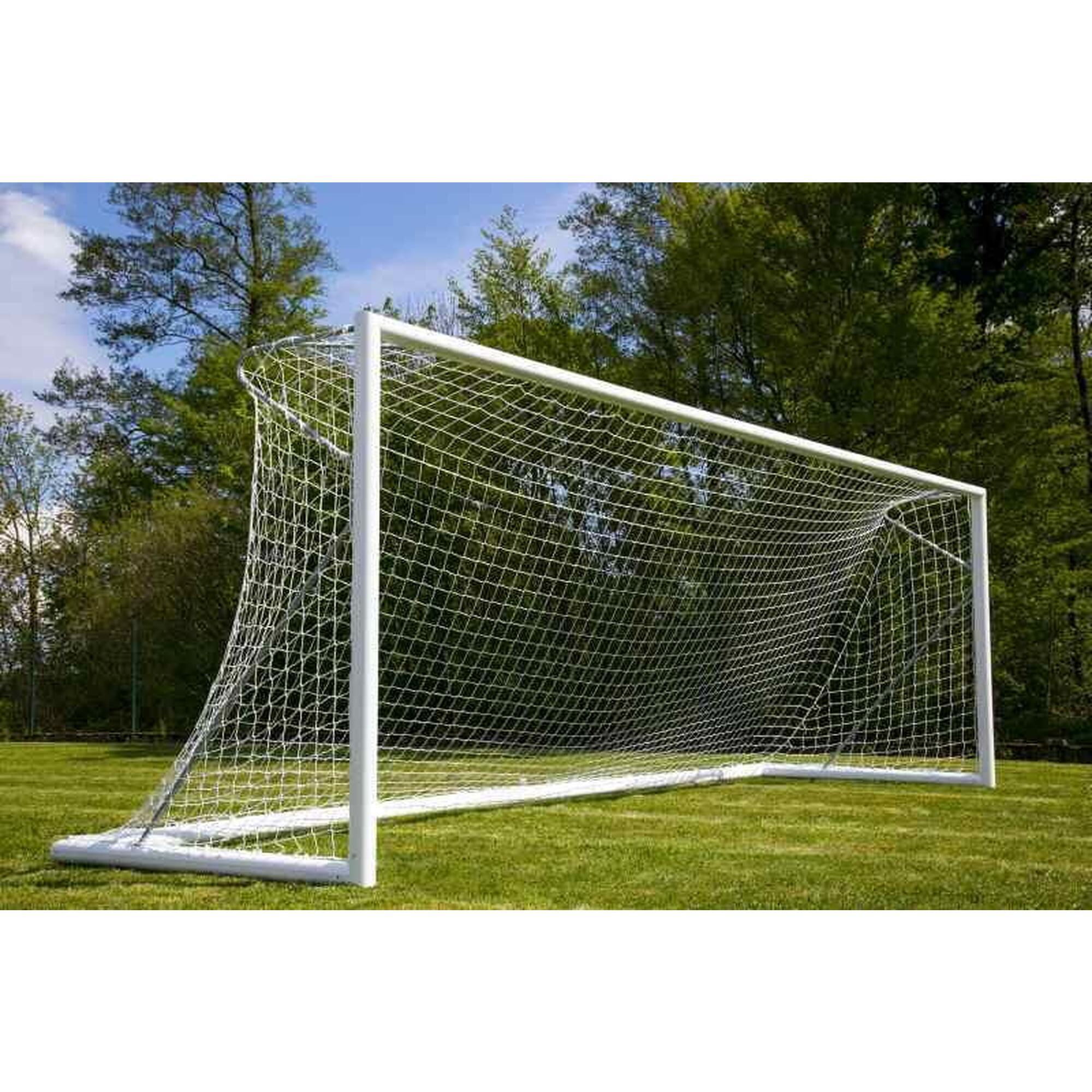 11-a-side voetbaldoelnet 4mm - Wit - Voor doel 7.32 x 2.44 x 0.8 x 1.5m