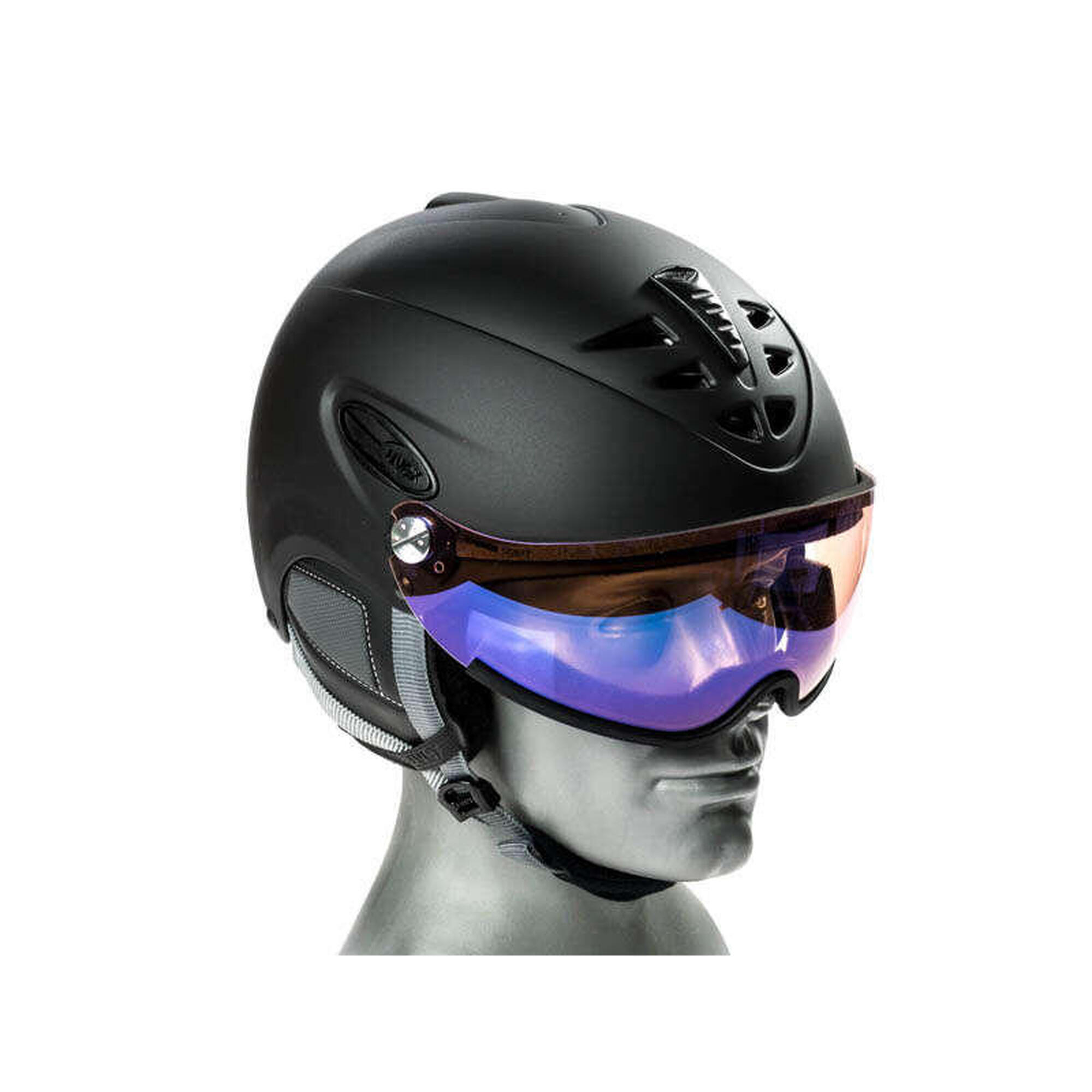 Kask narciarski z przyłbicą szybą Uvex Hlmt 300 Vario Black Mat