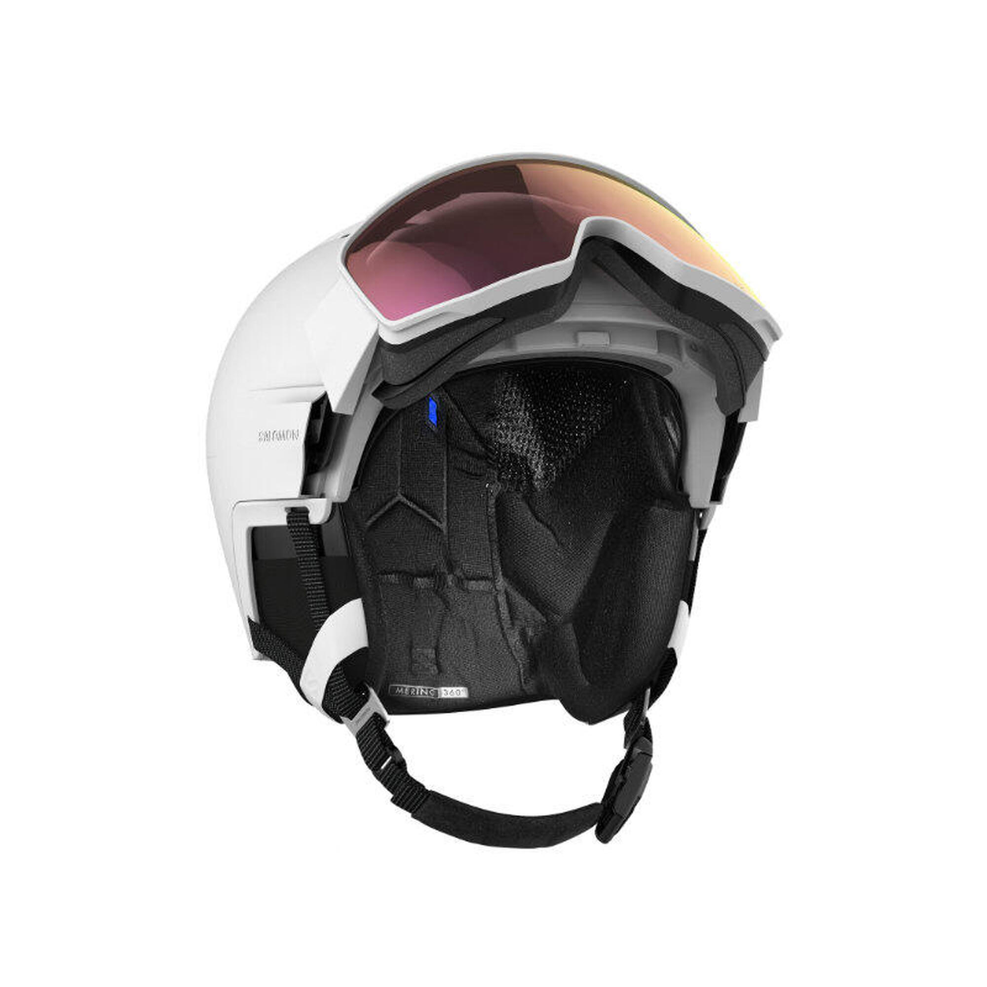 Kask narciarski z przyłbicą szybą Salomon Driver Prime Sigma Plus White