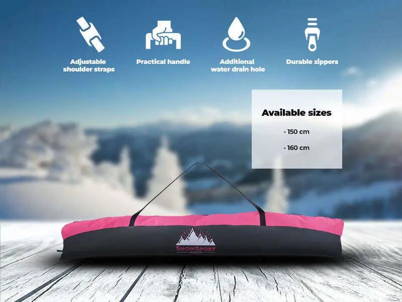 Zestaw Pokrowiec na narty Ski Bag Pink 6in1 + Pokrowiec na buty narciarskie 2/5