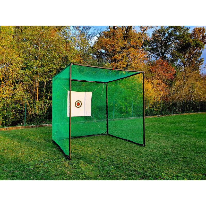 Cage de golf 3x 3x 3m - Cible Incluse/Mousse de Protection/Filet de Protection