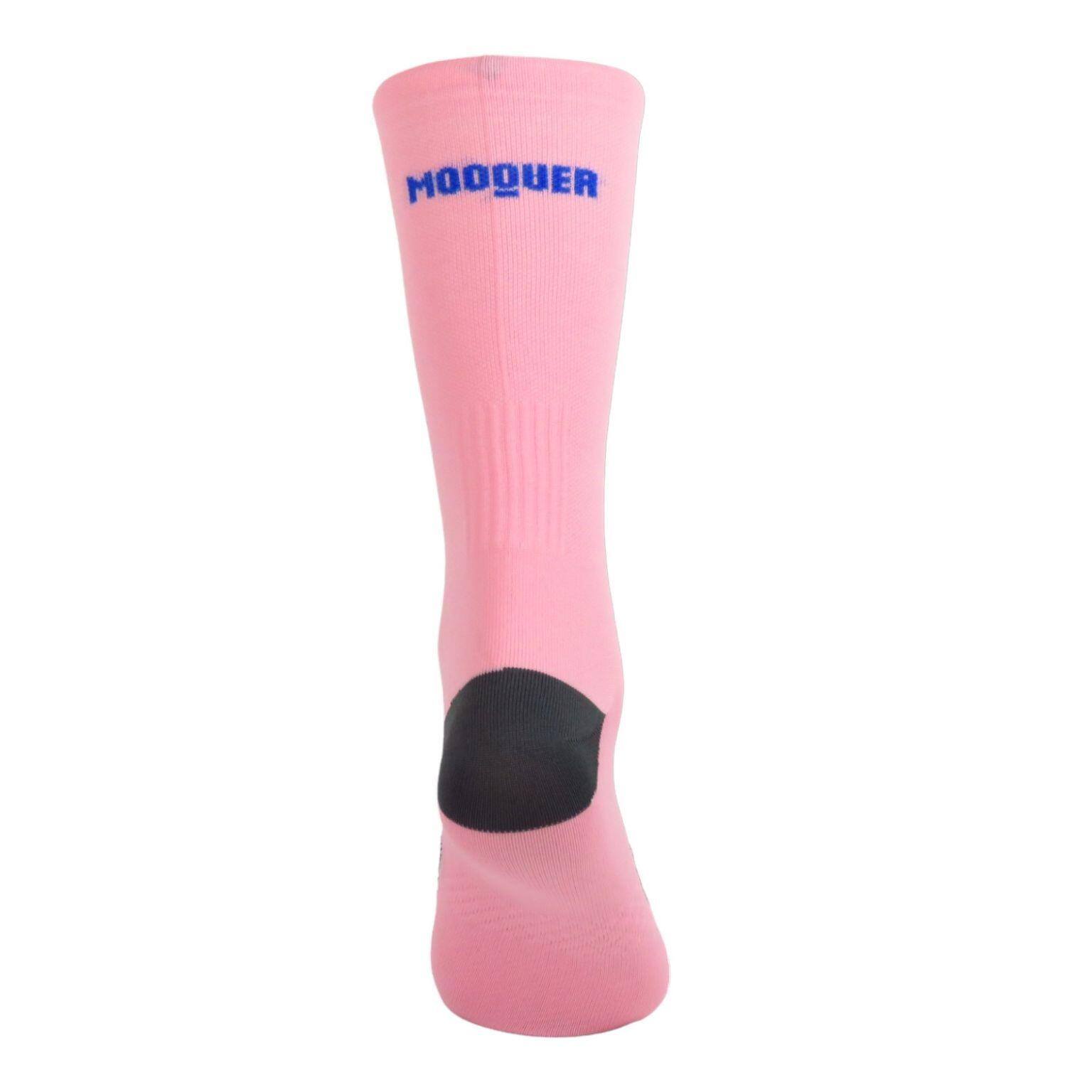 Meias de ciclismo unissex respiráveis altas Mooquer Pale Classy EVO 2 Rosa 3/6
