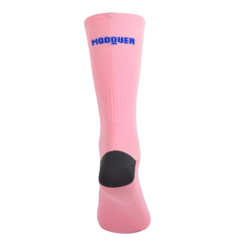 Chaussettes de cyclisme unisexes respirantes hautes Mooquer Pale Classy II roses