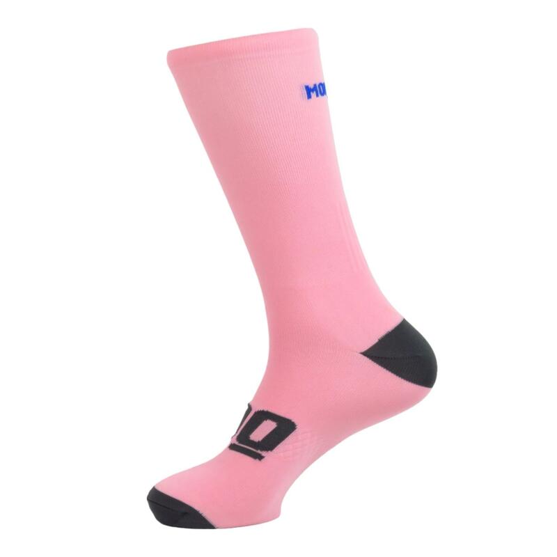 Meias de ciclismo unissex respiráveis altas Mooquer Pale Classy EVO 2 Rosa