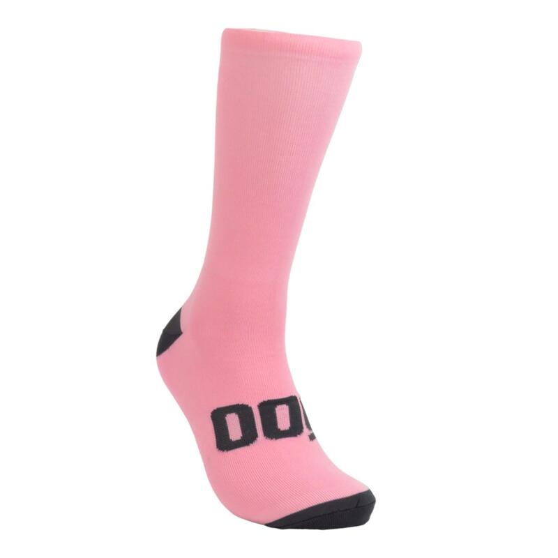 Chaussettes de cyclisme unisexes respirantes hautes Mooquer Pale Classy II roses