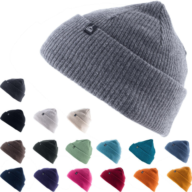 Wintermuts Hermit Rip grof gebreide unisex beanie muts merinowol