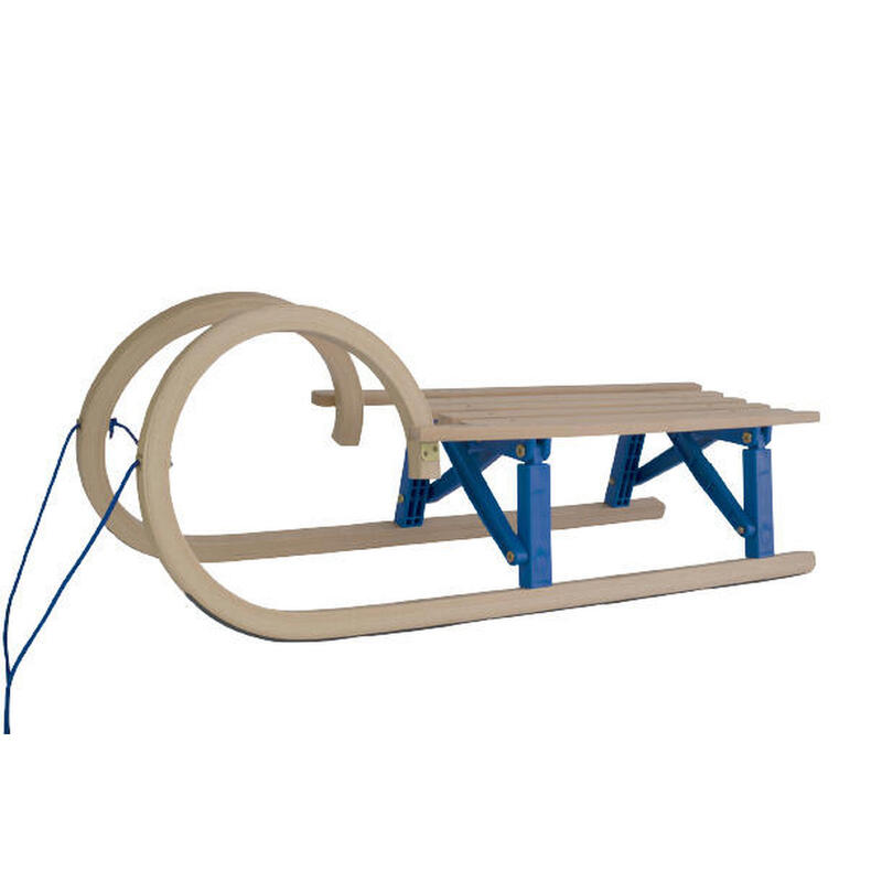 Zusammenklappbarer Schneckenschlitten aus Holz - 110cm