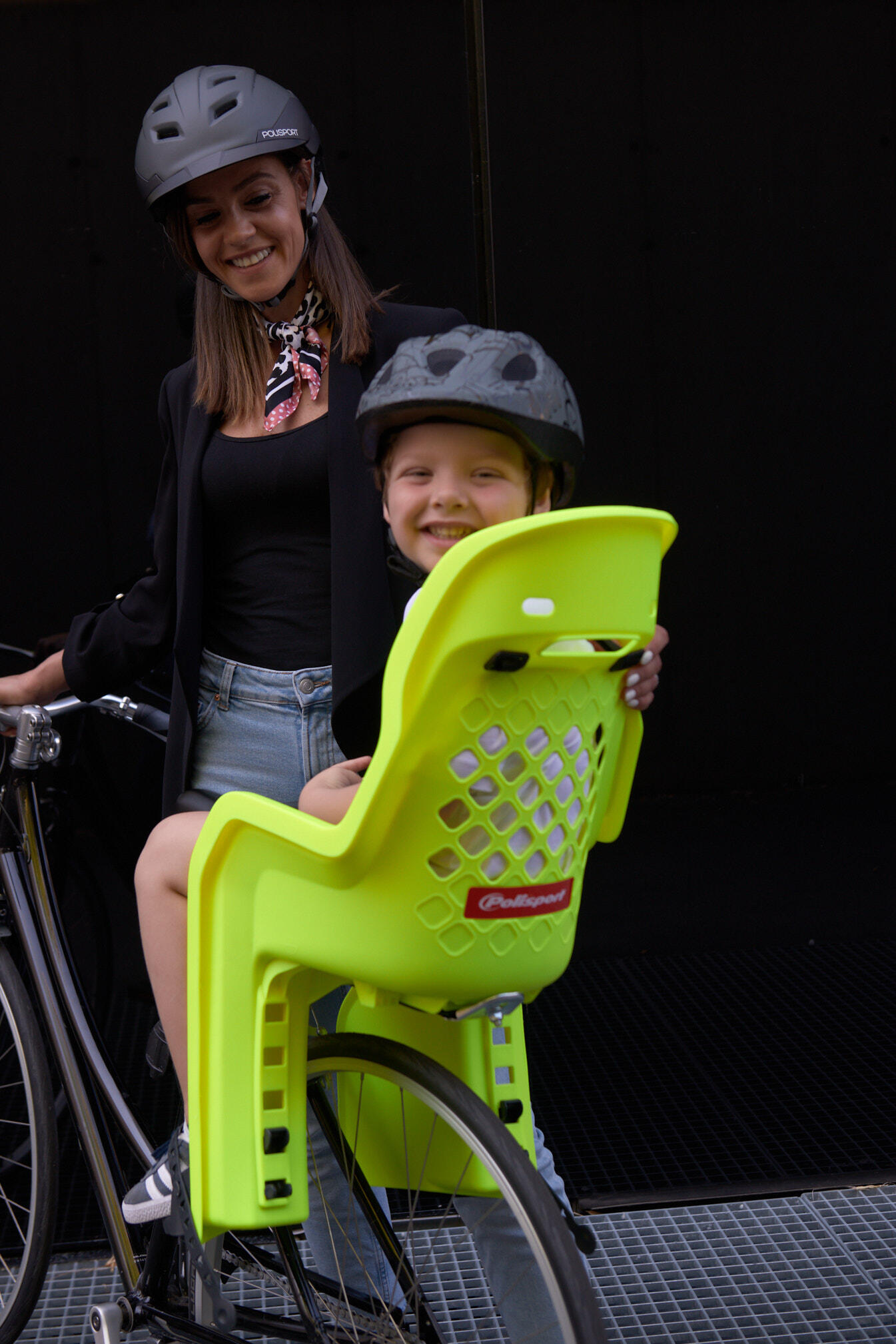 Siège Enfant Vélo Arrière Sur Cadre JOY Fluo / Gris Foncé 6/8