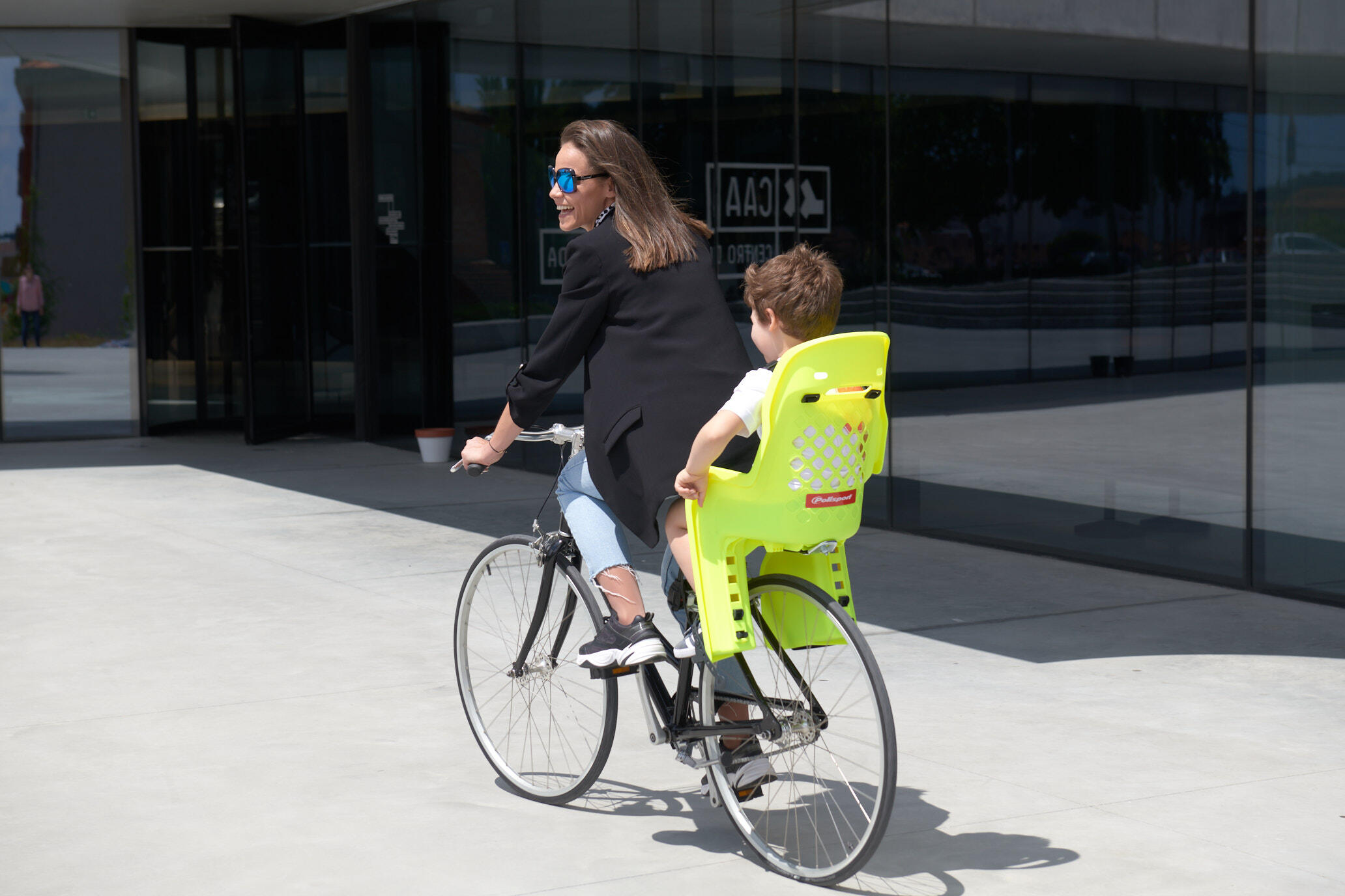 Siège Enfant Vélo Arrière Sur Cadre JOY Fluo / Gris Foncé 5/8