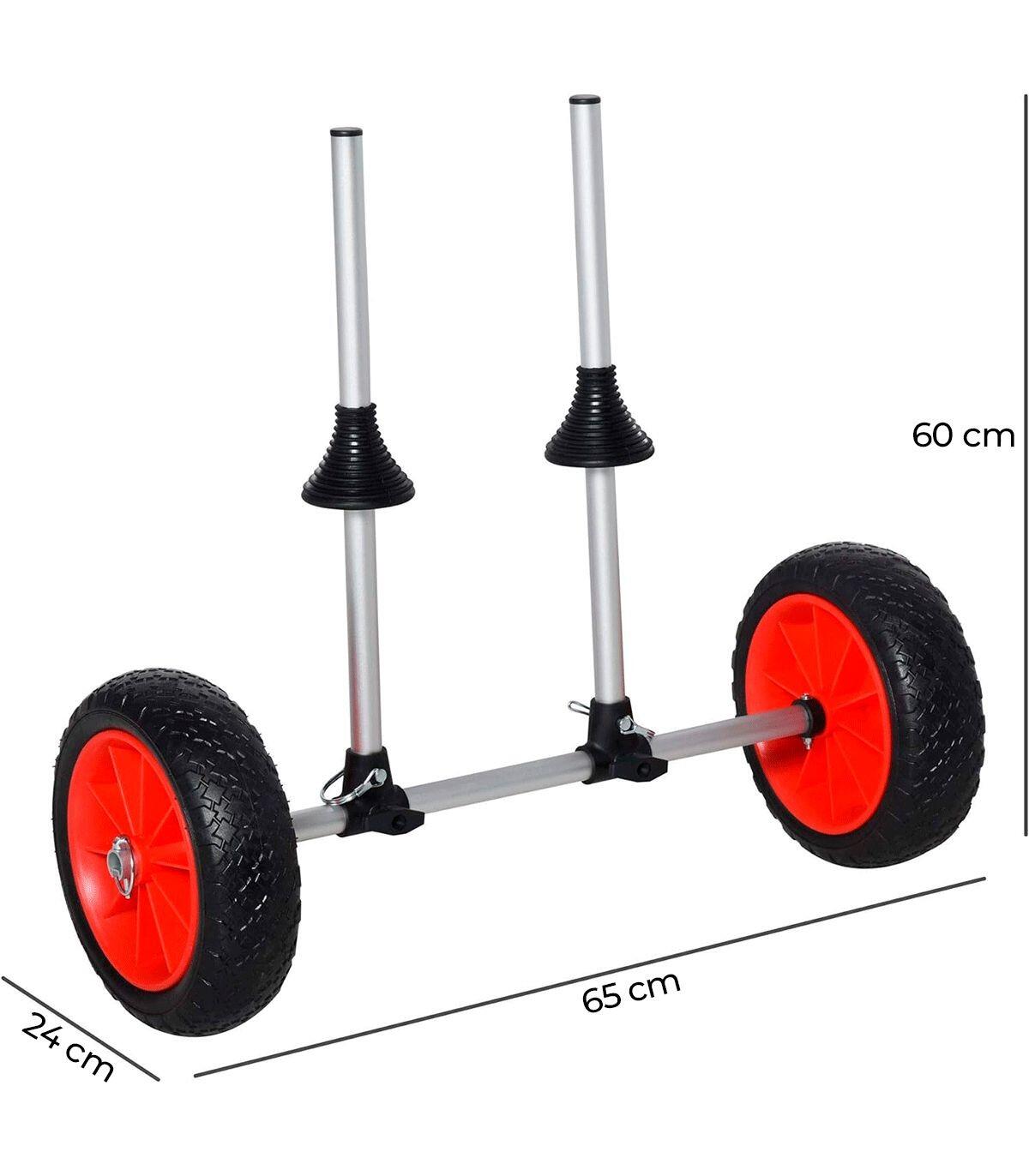 Carrinho Kayak Autoesvaziável Alumínio Rodas PU Antifuro 60 kg Kol CKA01 4/6