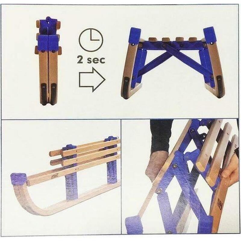 Zusammenklappbarer Holzschlitten - 100cm