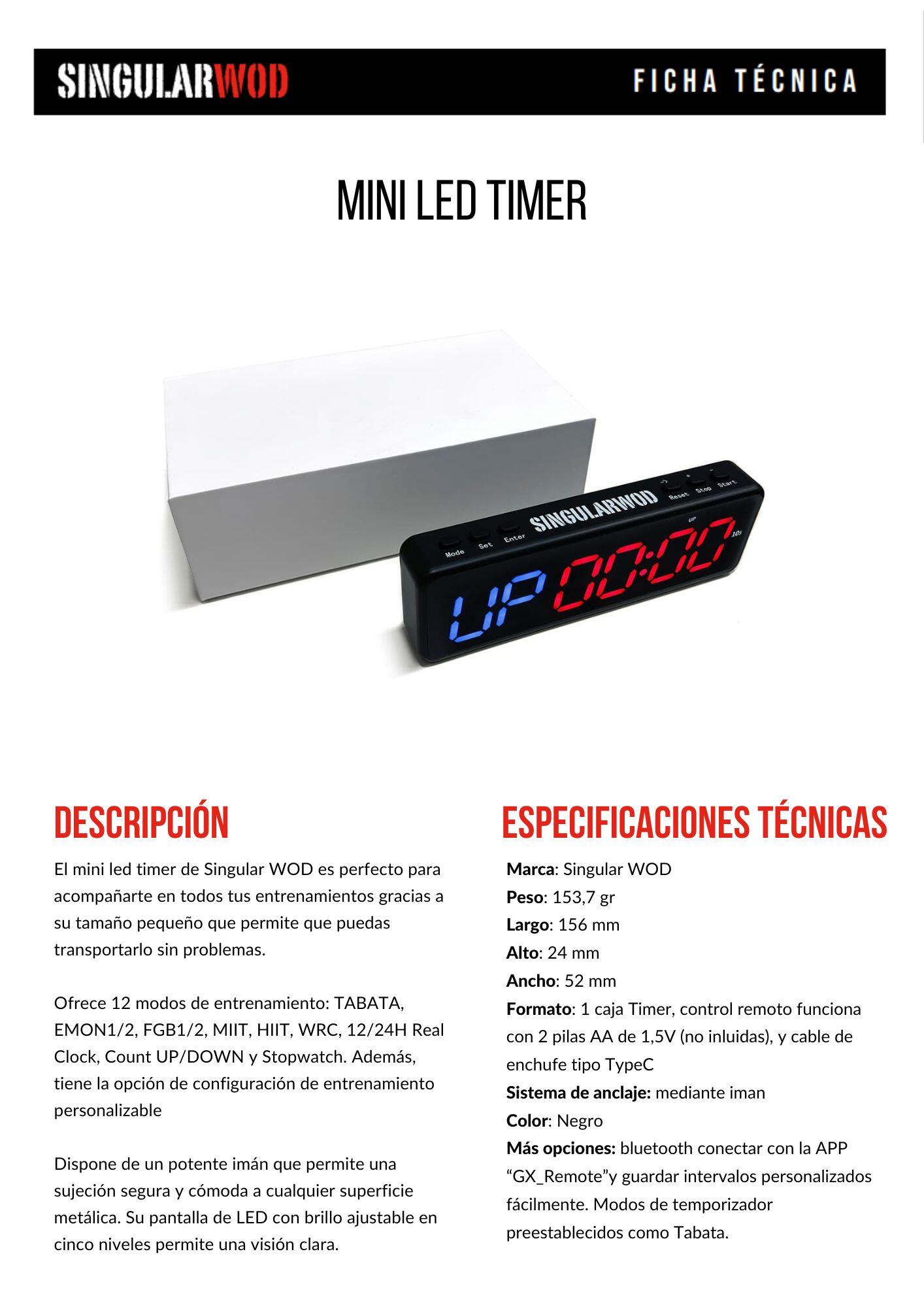 Mini Led Timer Reloj Cronometro Para Tus Series De Cross Training 3/3