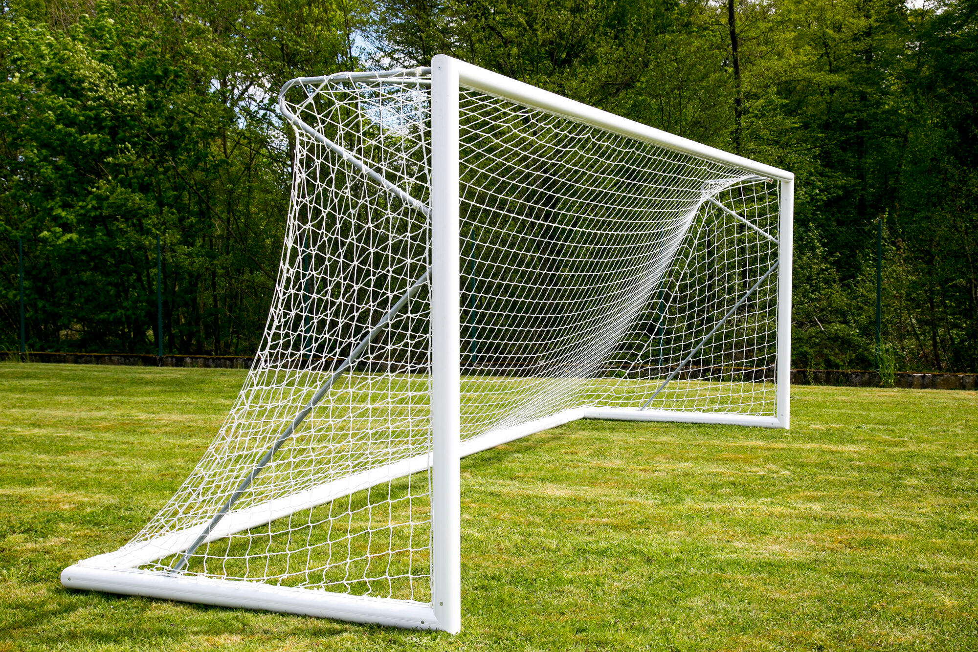 Filet 2.5mm de but de foot à 11 - Blanc - Pour but 7.32 x 2.44 x 0.8 x 2m 3/5