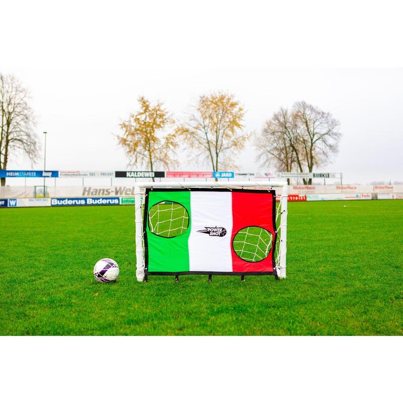 Baliza de futebol infantil com alvo italiano - 1,2 x 0,8 m