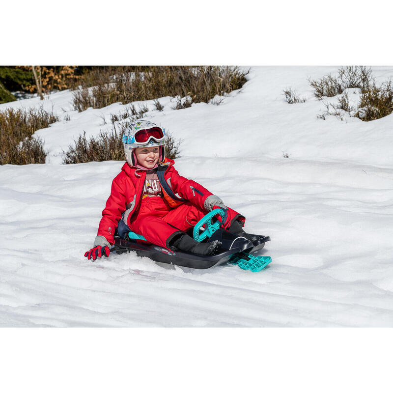 Luge avec volant pour enfant – Avec freins et corde pour tirer la luge