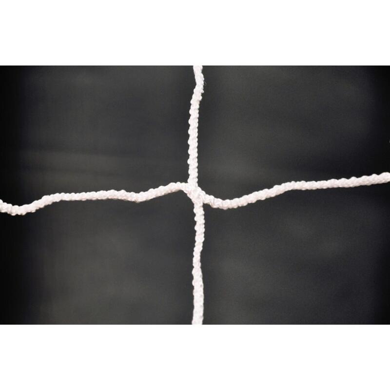 Rede de baliza de futebol de 11 x 3mm - Branco - Para golo 7,32 x 2,44 x 2 x 2 m