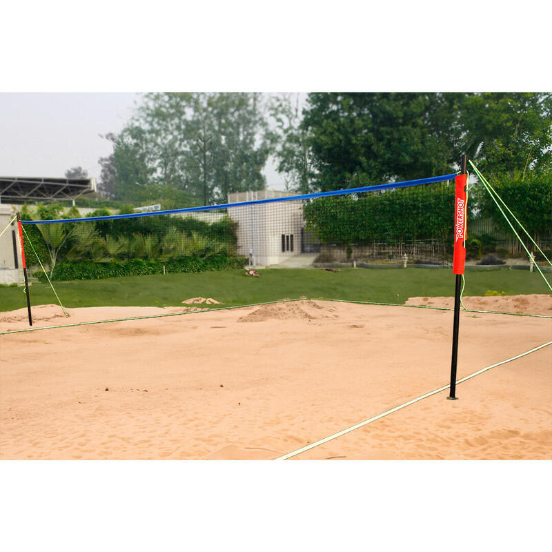 Rete Impermeabile Portatile per Beach Volley 6x0,60m con Paletti