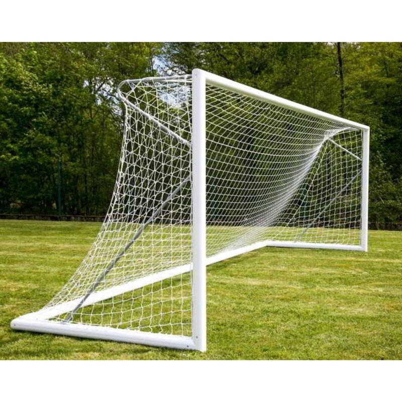 Rede de golo de futebol de 11 x 2mm - Branco - Para golo 7,32 x 2,44 x 0,8 x 2m