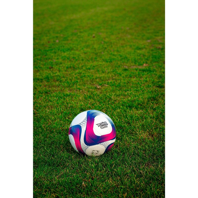 Bola de futebol Powershot rosa e azul
