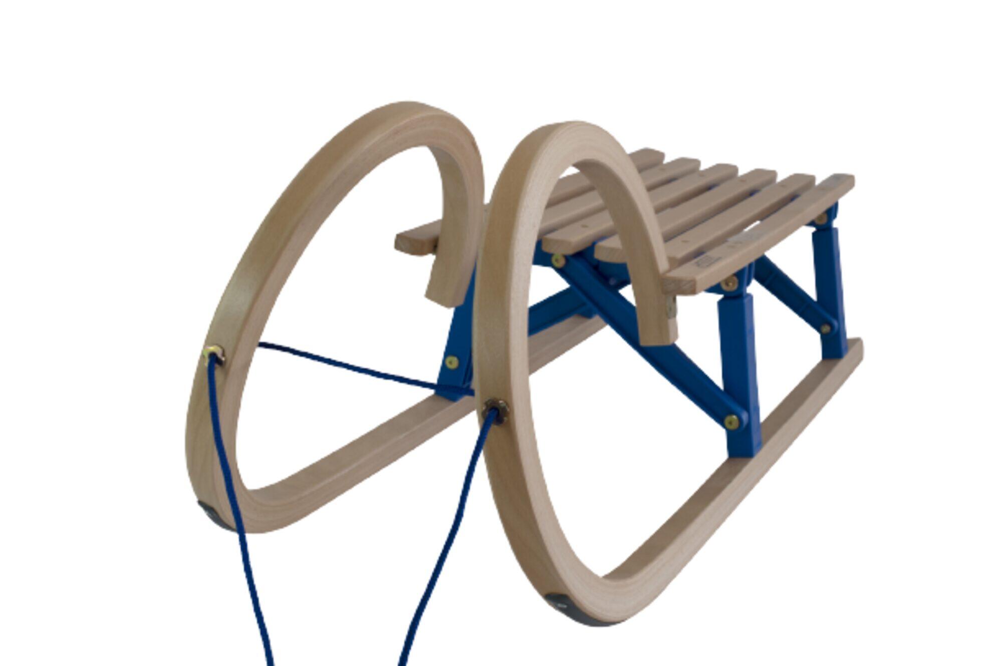 Opvouwbare houten slakkenslee met zitje - 100cm 4/7