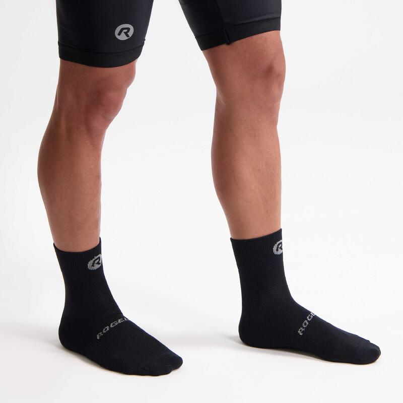 Cyclisme Chaussettes de Vélo Hommes et Femmes 3-pack - Sans Coutures - Noir