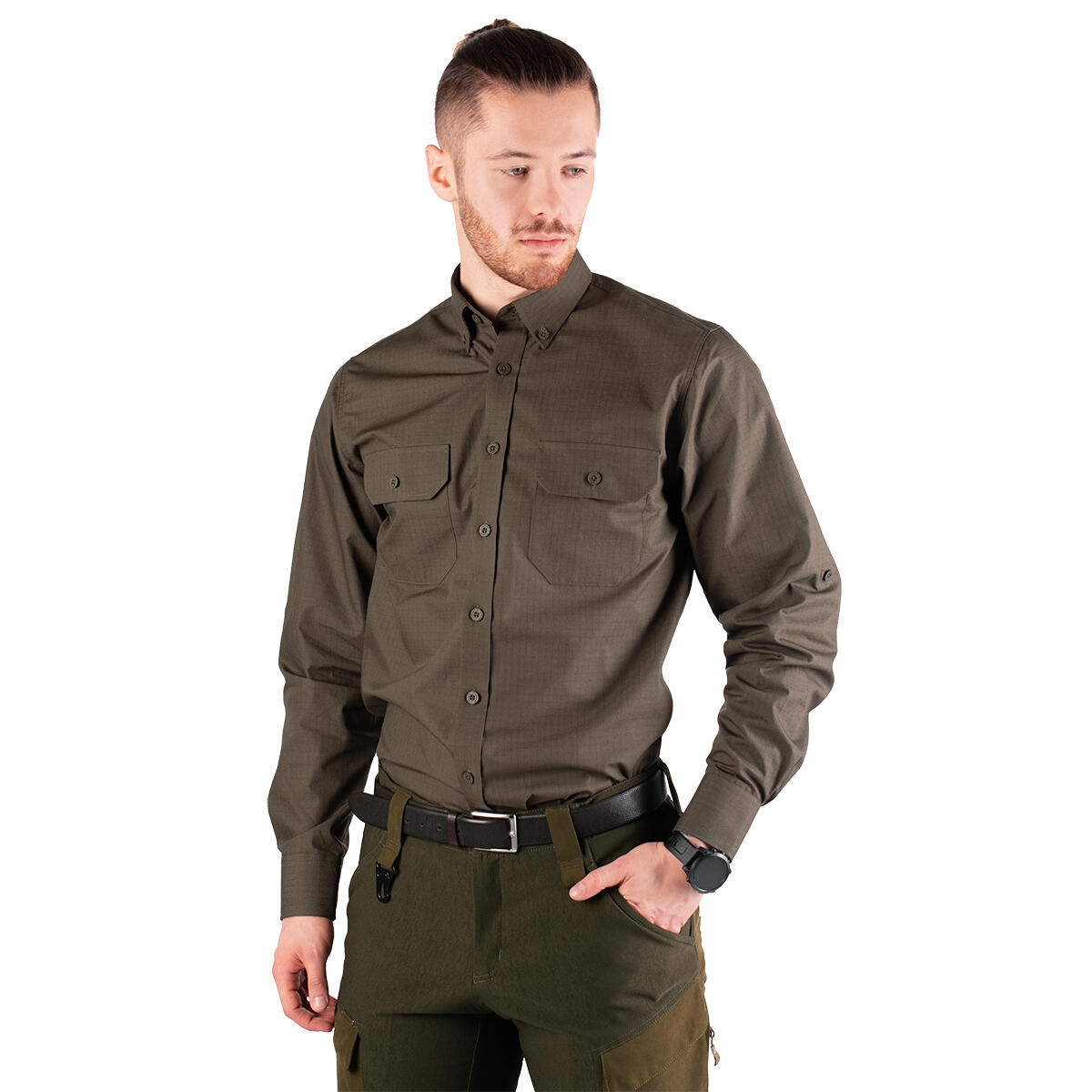 Cămașa de teren pentru bărbați Tagart Enduro cu mâneci lungi, de culoare khaki