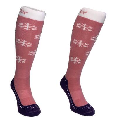 Hingly skisokken snowflake roze