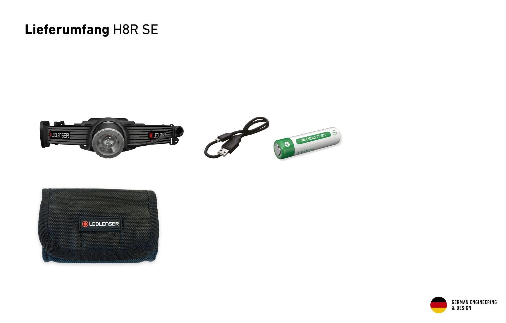 Ledlenser H8R SE Rechargable 700lm LED Head Torch 4/6