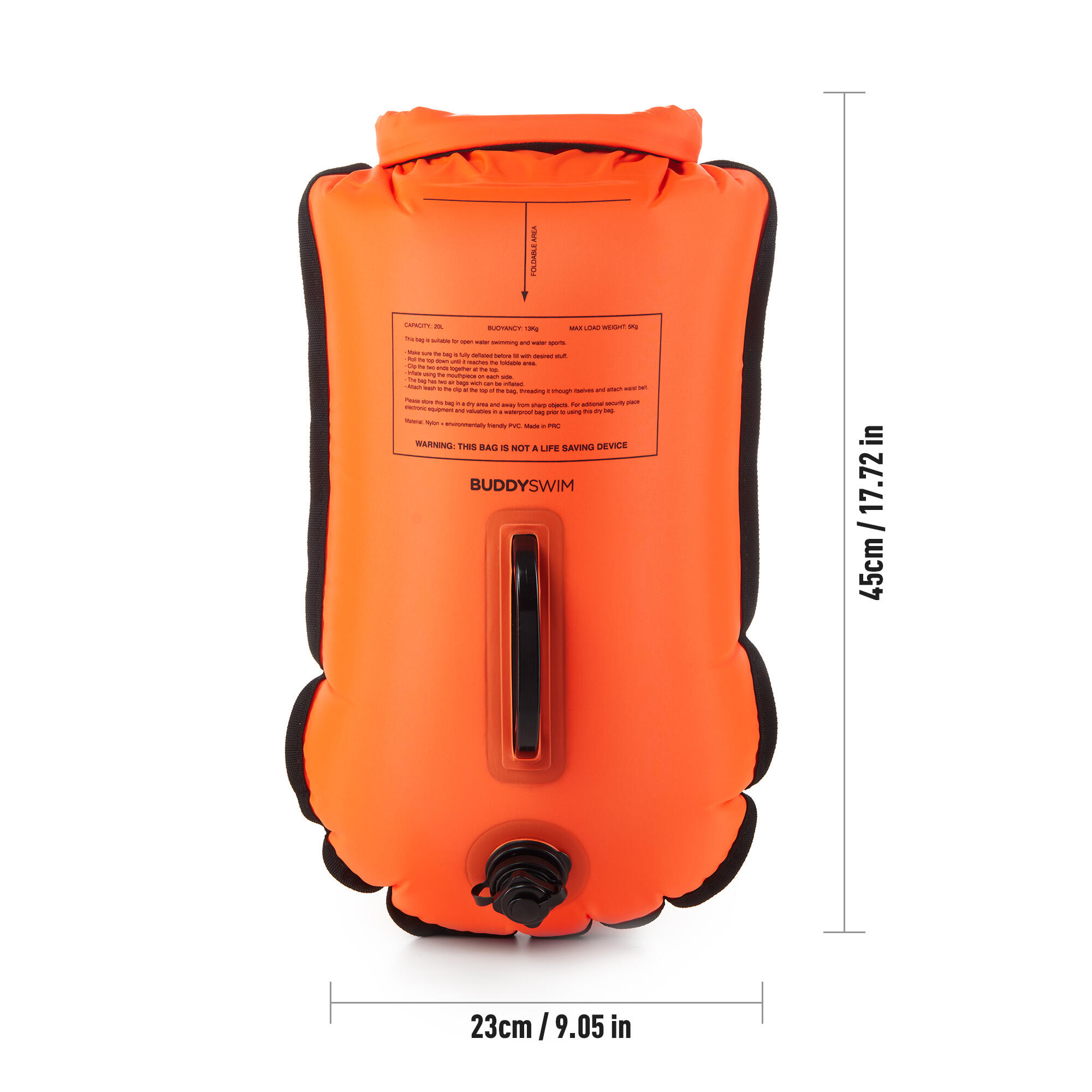 Bouée de sécurité pour la natation en eau libre Buddyswim 20 L 3/8
