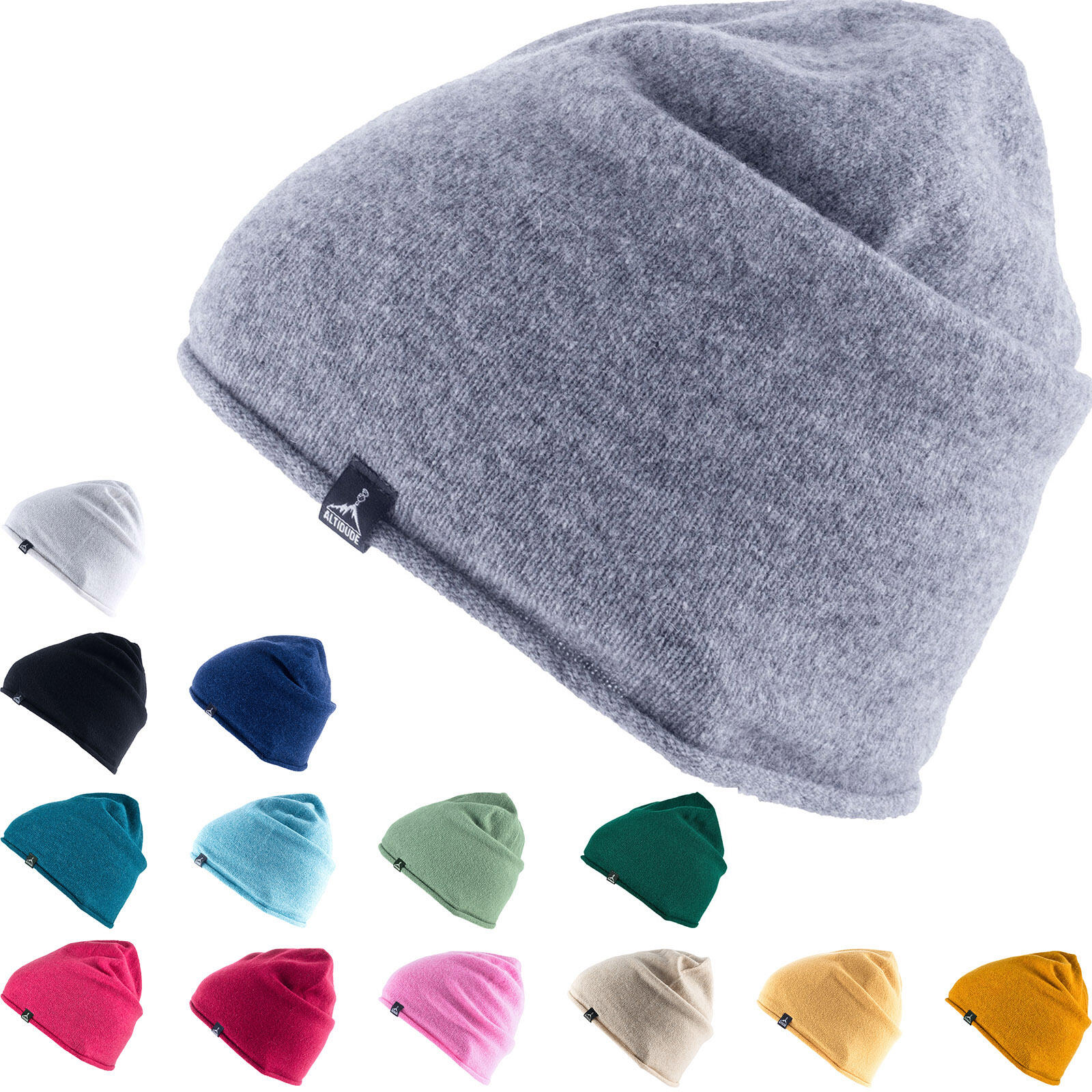 Winter muts Edge fijn gebreide unisex beanie lam & merino wol 3/5