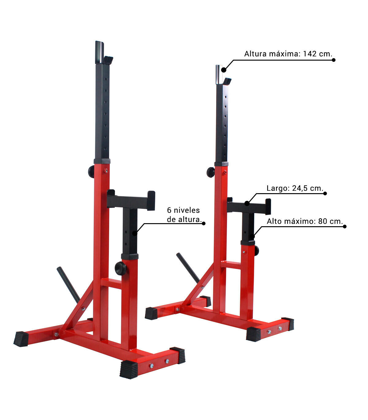 Soporte Rack Ajustable Power Levantamiento de Pesas Multifuncional Fitness 2/3
