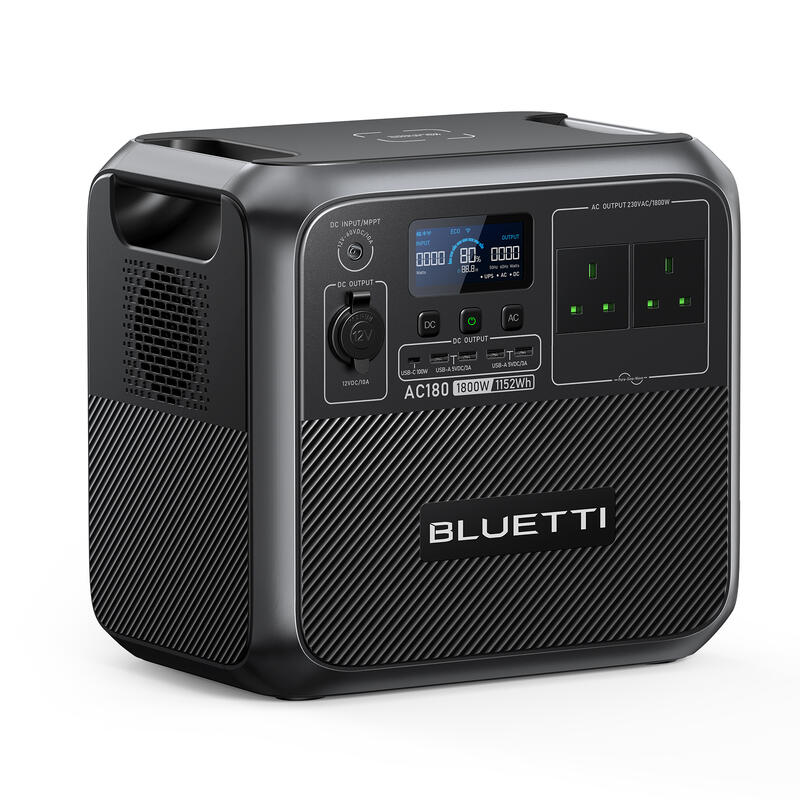 BLUETTI AC180-Powerstation-1800W/1152Wh-LiFePO4-Balkonstroom voor Kamperen