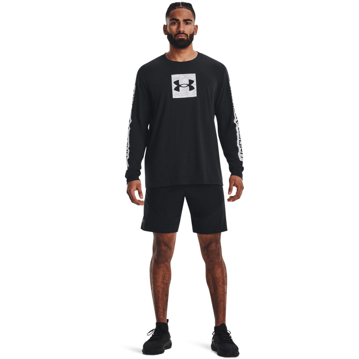 Blouse Under Armour Camo Boxed Sportstyle, Zwart, Mannen 3/4
