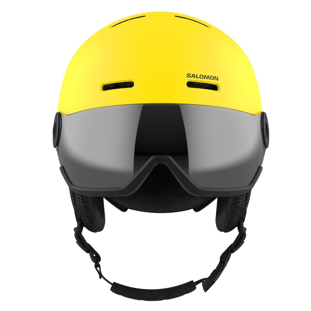 Casque de ski Salomon Orka Visor Vib Jaune Un FLS Blue 2024 2/4